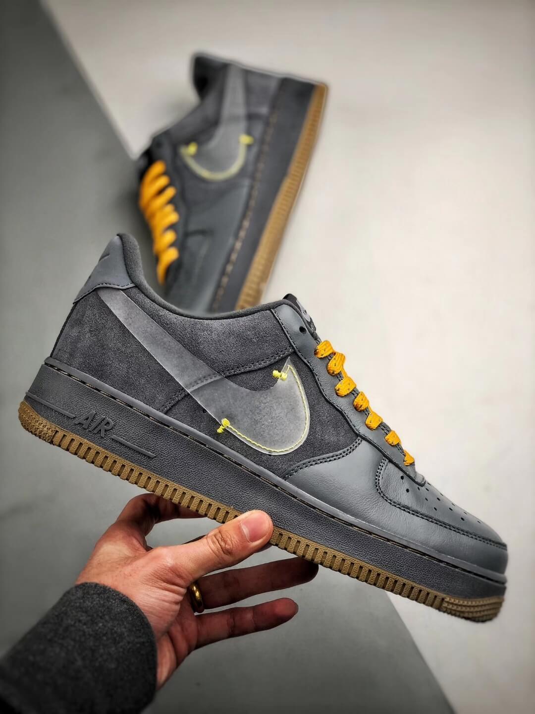 nike air force grey and yellow