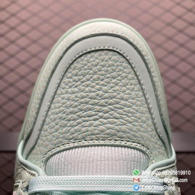 RepSneakers Louis Vuitton Trainer Sneakers Mint Green Leather Upper FashionReps LV Trainer Snkrs 07