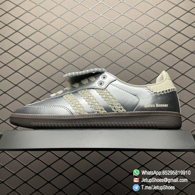 RepSneakers Wales Bonner x Samba Silver Metallic Patent Leather SKU IG8181 FashionReps Rep Shoes 01