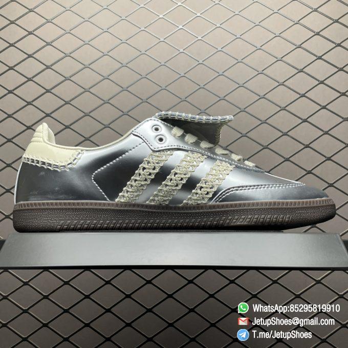 RepSneakers Wales Bonner x Samba Silver Metallic Patent Leather SKU IG8181 FashionReps Rep Shoes 02