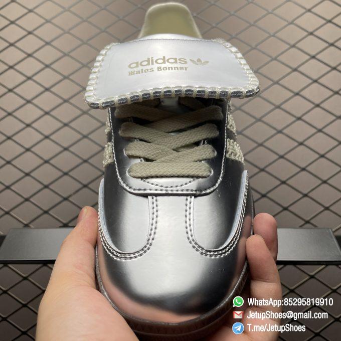 RepSneakers Wales Bonner x Samba Silver Metallic Patent Leather SKU IG8181 FashionReps Rep Shoes 05