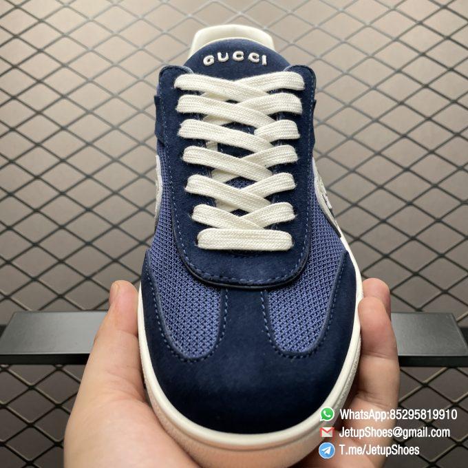 2024 RepSneakers Gucci Lido Collection Interlocking G Sneakers Summer Shoes Blue Suede Upper 05