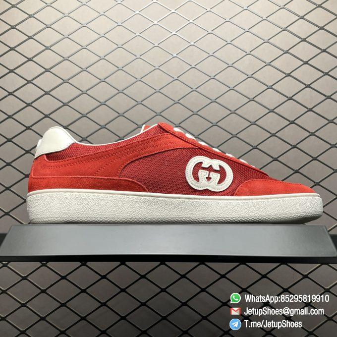 2024 RepSneakers Gucci Lido Collection Interlocking G Sneakers Summer Shoes Red Suede Upper 02