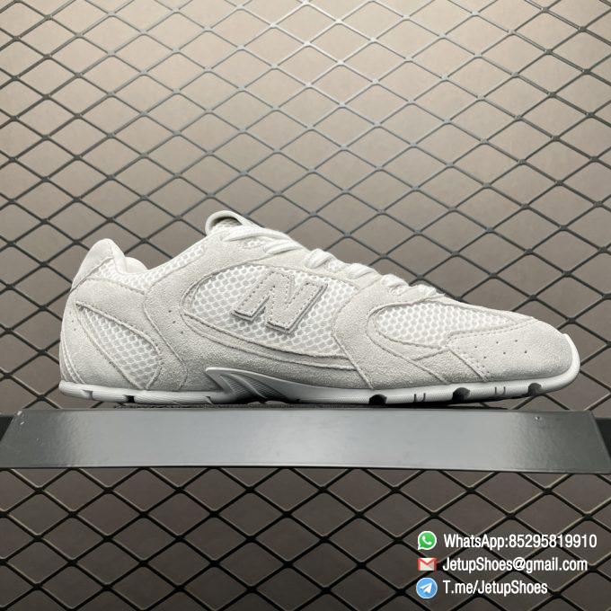 2024 RepSneakers Miu Miu X New Balance 530 SL White Sneakers Suede Upper Replica Designer Shoes 02