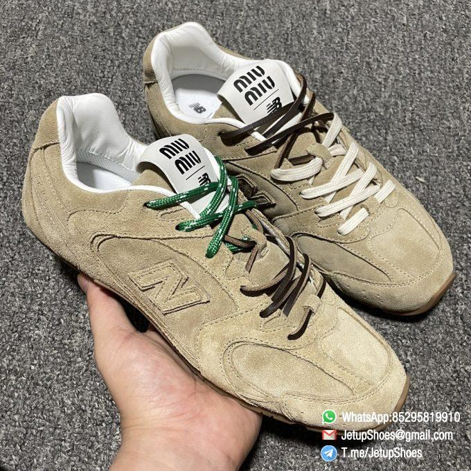 2024 RepSneakers New Balance x Miu Miu 530 SL Ecru Sneakers Brown Suede Upper Rep SNKRS 12