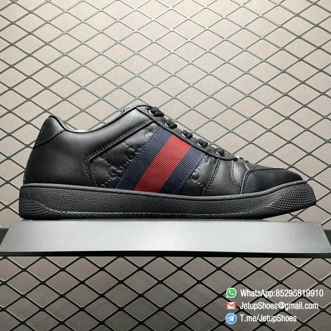 RepSneakers 2024 Gucci Screener Sneaker GG Embossed Black Leather Upper Replica GG Sneakers 02