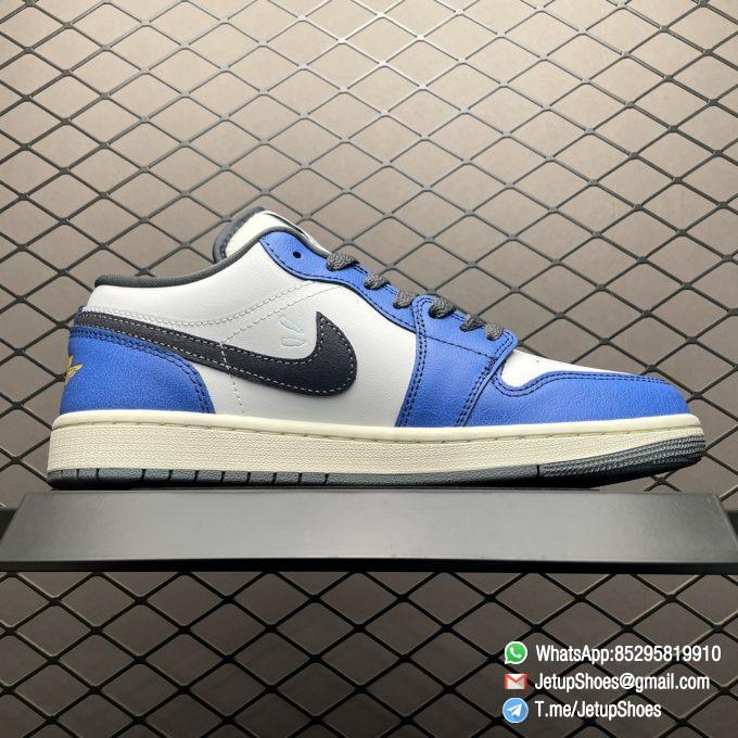 RepSneakers Air Jordan 1 Low SE Flight Vintage FV8439 104 Blue Leather Basketball Snkrs 02