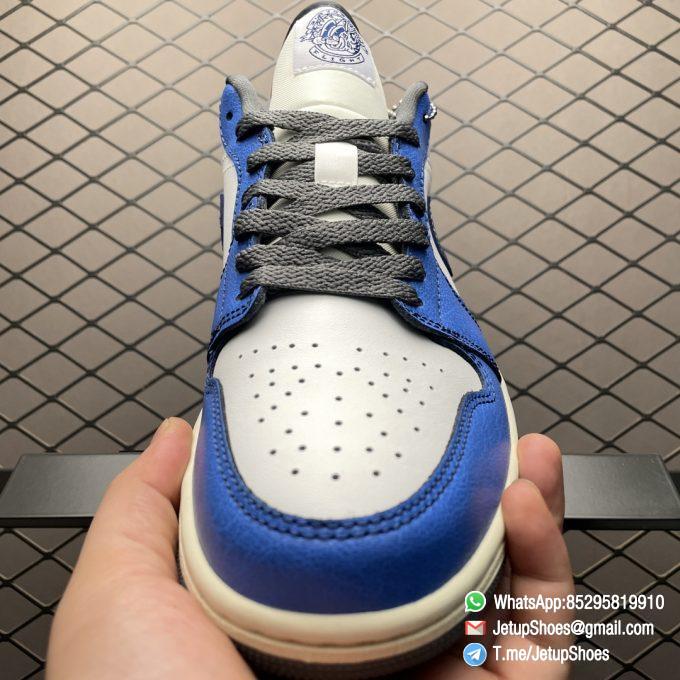 RepSneakers Air Jordan 1 Low SE Flight Vintage FV8439 104 Blue Leather Basketball Snkrs 05