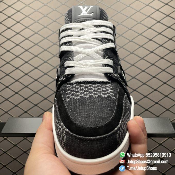 RepSneakers LV Trainer Denim Damier 3D Black 1AD6FG Signature 54 Best Rep Designer Sneakers 05