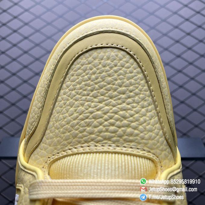 RepSneakers LV Trainer Sneaker 1ACQ80 Yellow Ubuck Grained calf leather Designer Rep Sneakers 07